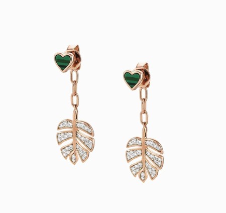 Nomination Vita Rose Gold Leaf Earrings